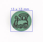 Groene Trein Knoop 13x13mm Knopen KNP00069